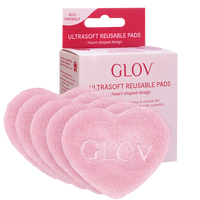 Reusable cosmetic pads GLOV Heart Pads Pink Ribbon