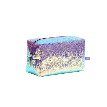 Effective holographic cosmetic bag for storing cosmetics and accessories.