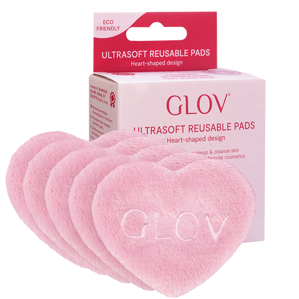 Reusable cosmetic pads GLOV Heart Pads Pink Ribbon
