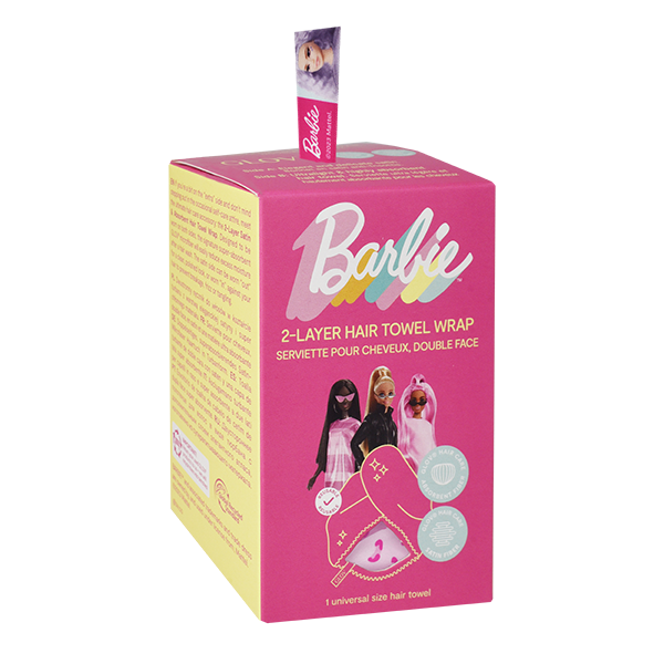 Serviette à cheveux en satin double face enveloppe Barbie ™ ❤ Glov®