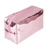 A mirrored cosmetic bag for storing cosmetics and accessories.