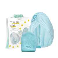 GLOV® You Go, Girl ! Ensemble pratique de soins de la peau comprenant le gant démaquillant et un turban durable super absorbant pour les cheveux. 